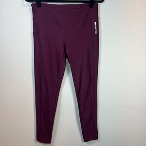 Ariat Womens Tek Tight Pants Leggings Burgundy Heat Series Pockets Stretch Large